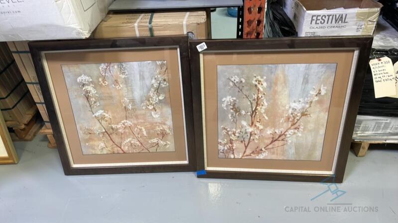 2 Framed Flower Art