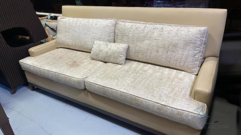 Leather and Upholstered Sofa