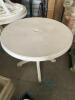 (3) Large White Patio Tables - 2