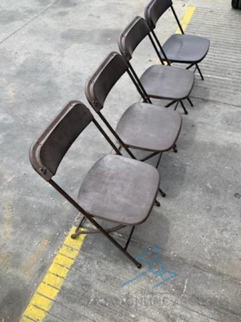 (100) Brown Folding Chairs