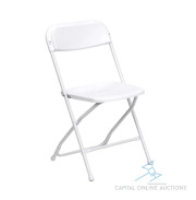 (200) Brand New White Poly Folding Chairs