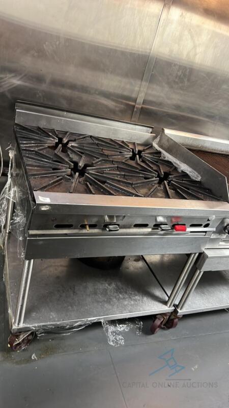 36" Four Burner Range on Stand on Wheels