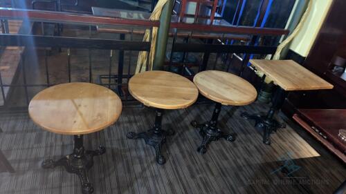 4 Ornate Base Wooden Tables