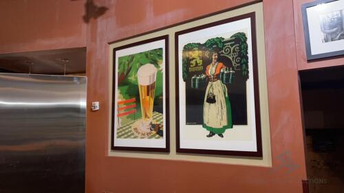 2 Large German Beer Themed Prints