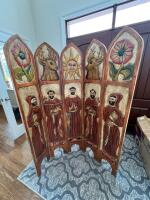 Hand Carved & Painted Soild Wood Room Divider-2