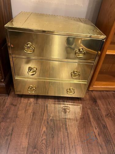 Brass Chest with Drawers