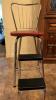 Step stool with padded seat and 2 wooden folding chairs