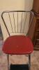 Step stool with padded seat and 2 wooden folding chairs - 2