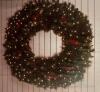 48in Pre-Lit Wreath w/ Berries & Pine Cones