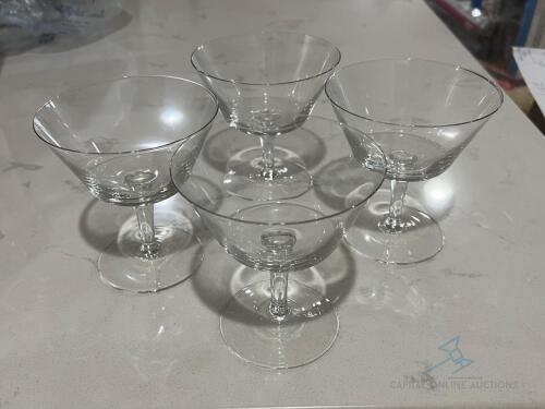 (4) Bell Short Sorbet/Champagne Glasses