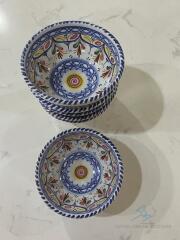 (6) De La Cal Barreira Puente Pottery (Spain) - Small Bowls