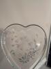 Heart Shaped Glass/Crystal Dish w/ Colorful Spring Flowers - 2