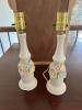 (2) Capodimonte Style Pastel Flower Porcelain Lamps