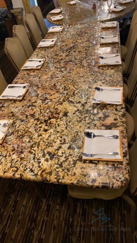 39in X 96in Rectangular Marble Dining Table