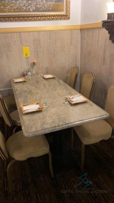 72in X 30in Marble Dining Table