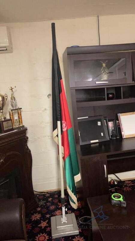 Afghanistan Flag and Pole