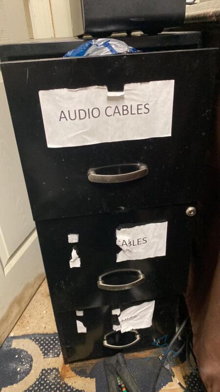 Filing Cabinet Full of Audio Cables