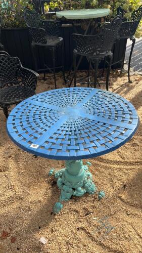 Blue outdoor table