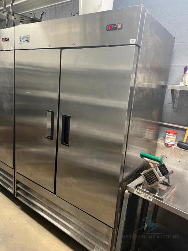 Avantco Two Door Upright Reach in Stainless Steel Refrigerator