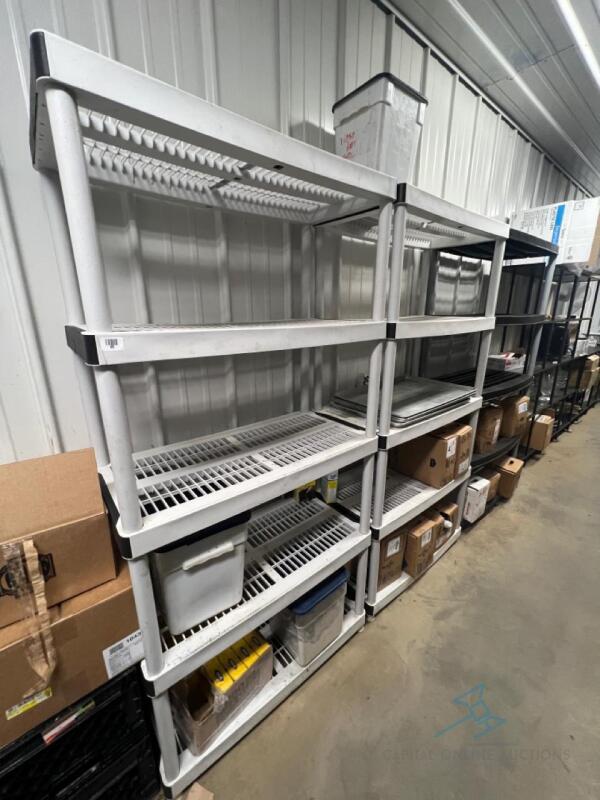 (3) Plastic Shelving Units