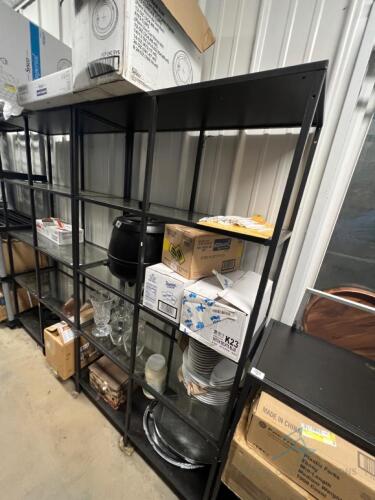 (2) Metal Frame with Glass Shelving Units