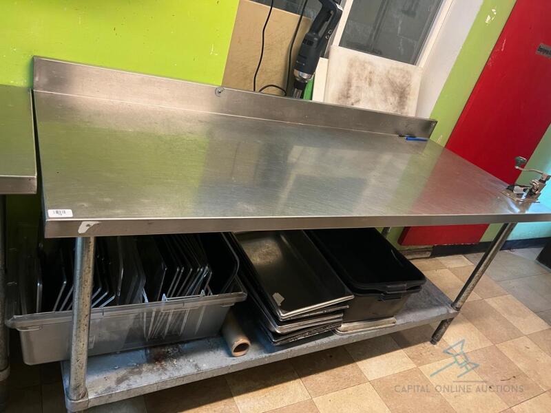 Stainless Steel Prep Table with Can Opener
