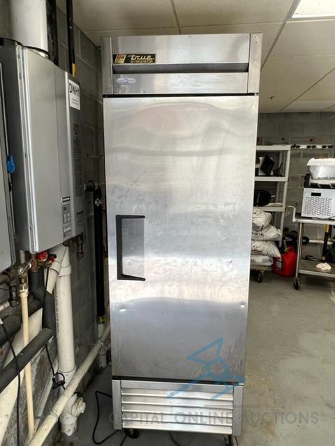 True Single Door Upright Stainless Steel Refrigerator