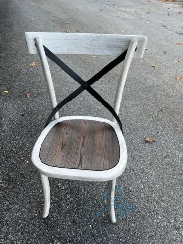 (19) White Wooden Chairs