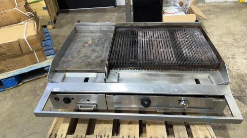 Southbend 48" co Grill Top combination flat grill and char-broiler