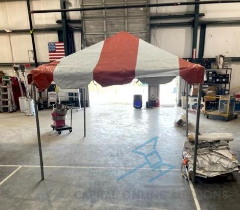 (5) 10x10 frame tents with White and Red Tops