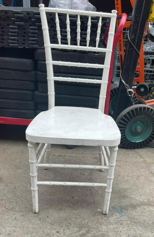 (44) White Wood Chiavari Chairs