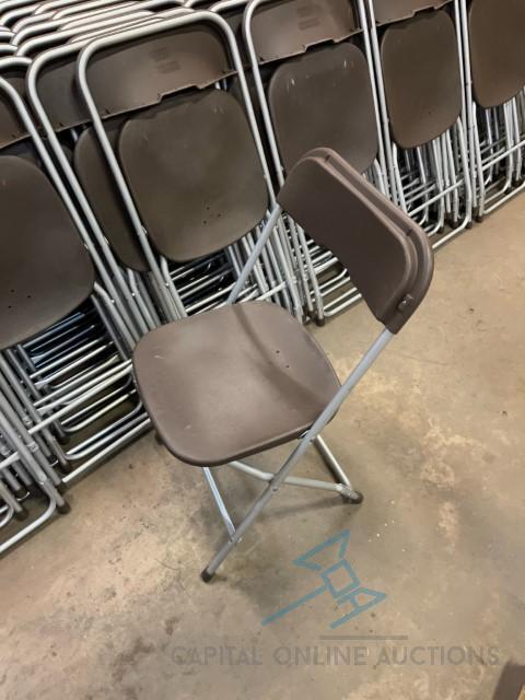 (100) Alloyfold A6 Brown Aluminum Frame Chairs