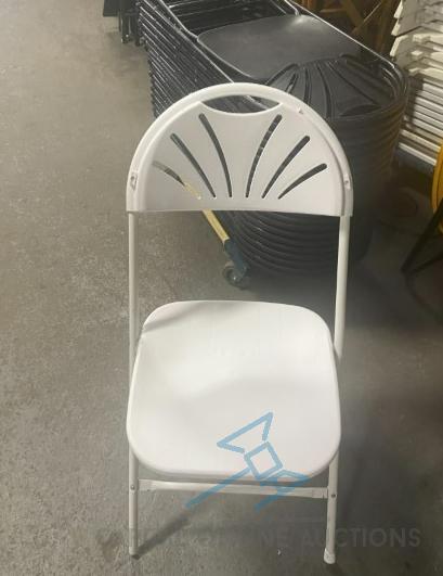 (100) White Folding Chairs