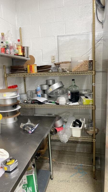 Wire Shelving Unit with Baking Tools