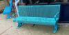 Turquoise Metal Bench