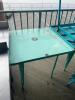 (4) Blue and Green Metal Tables - 3