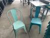 (16) Blue and Green Metal Chairs - 2