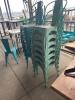 (16) Blue and Green Metal Chairs - 4