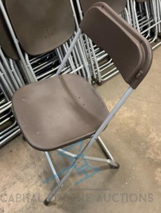 (100) Alloyfold A6 Brown Aluminum Frame Chairs