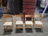 (100) Natural Wood Padded Garden Chairs