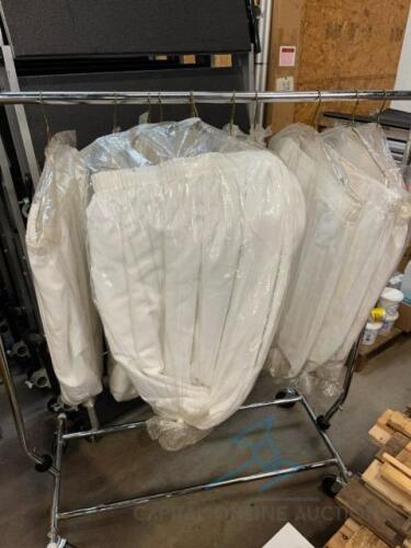 (11) 13’ White Table Skirts w/ Clips