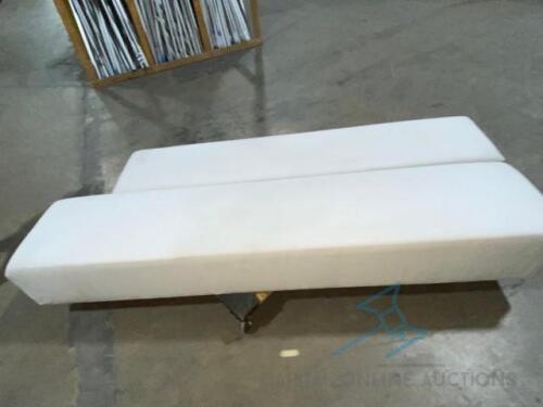 (2) White Cloth Benches