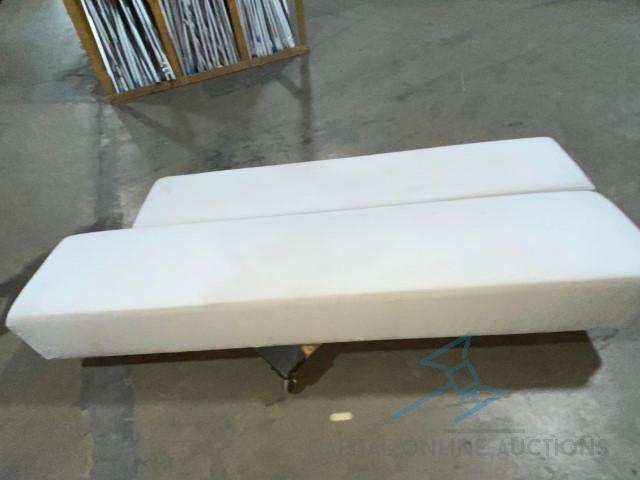 (2) White Cloth Benches