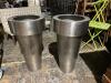 (2) Metal Round Planters