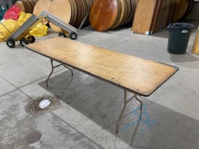 (10) 8' Wood banquet tables