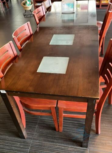 (14) Wood and Glass Dining Tables