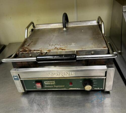 Waring Single Commercial Panini Press w/ Cast Iron Plates