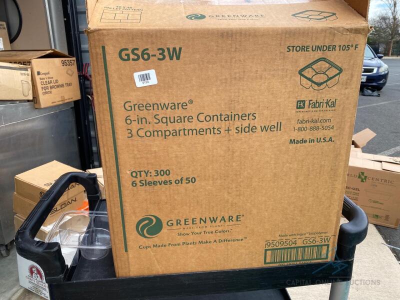 Box of 300 Greenware 6 in Square Containers