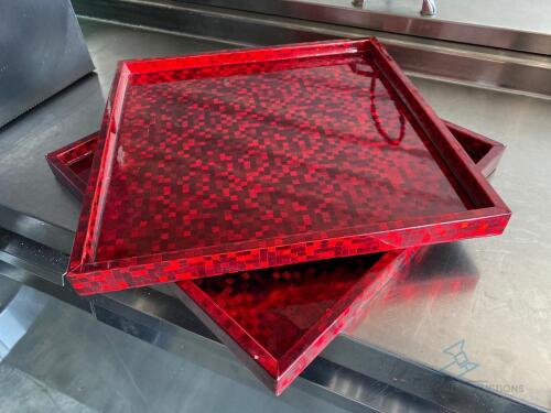 (6) Red Trays