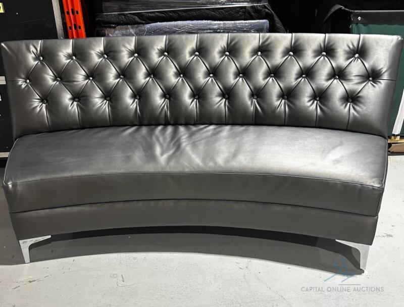 (2) Sofa charcoal Tufted Curved